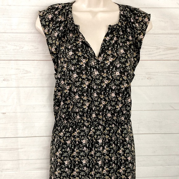 J.Crew Mercantile Size Small Superbloom Sleeveless Black Floral  Prairie Dress - Picture 6 of 12